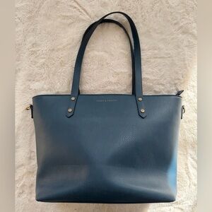 Poppy & Peonies Go Getter Tote Bag, Navy